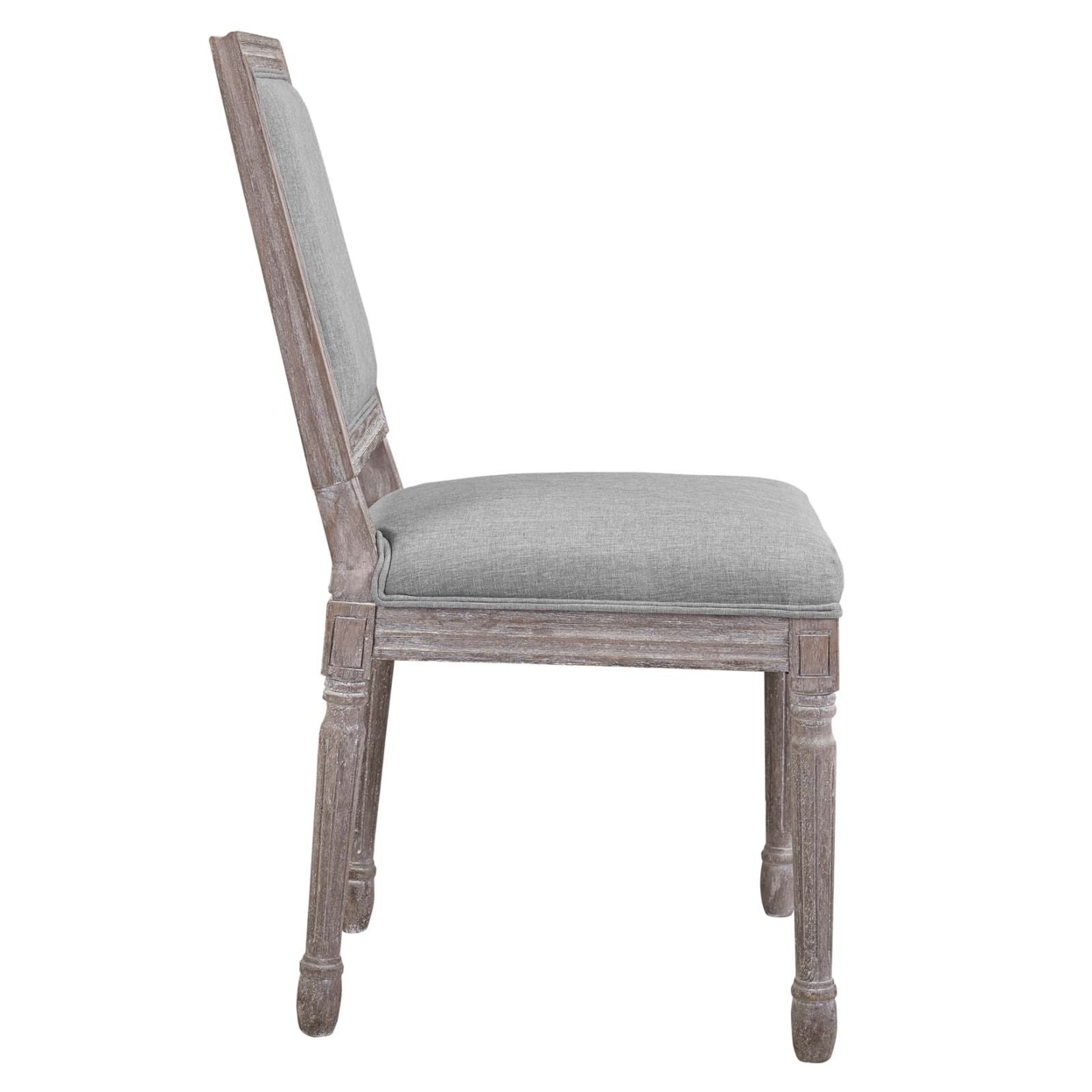 Court Dining Side Chair Upholstered Fabric Set Of 2,Light Gray