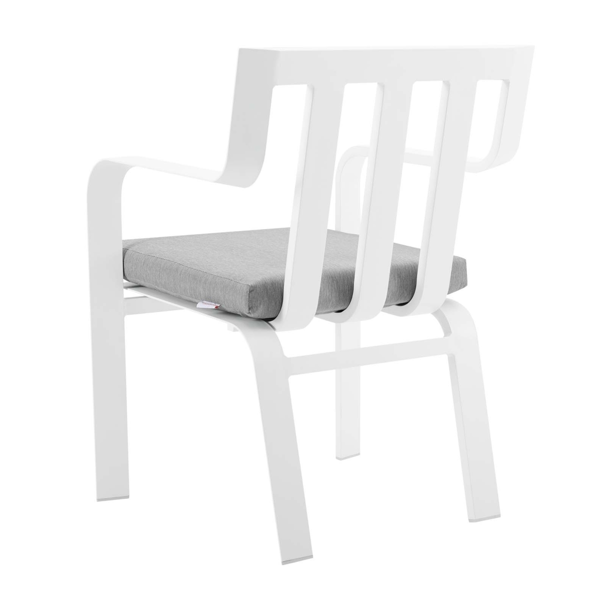 Baxley Stackable Outdoor Patio Aluminum Dining Armchair,White Gray