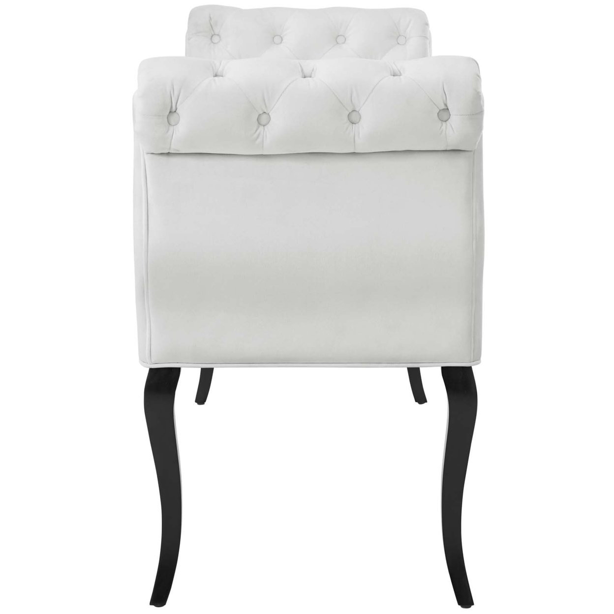 Adelia Chesterfield Style Button Tufted Performance Velvet Bench,White