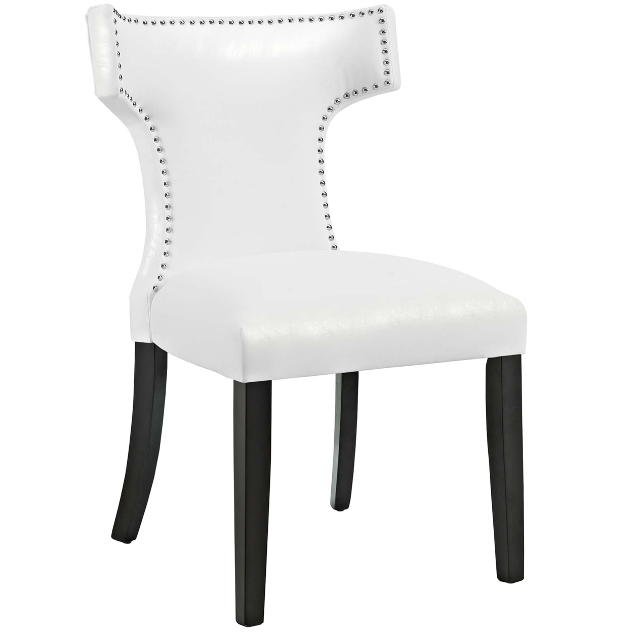 Curve Vinyl Dining Chair,White