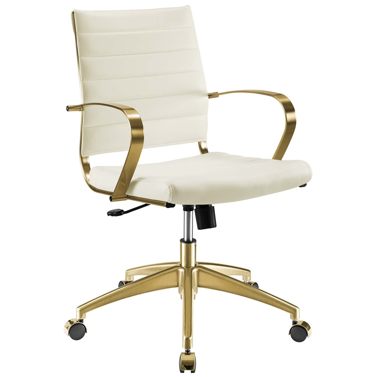Jive Gold Stainless Steel Midback Office Chair,Gold White