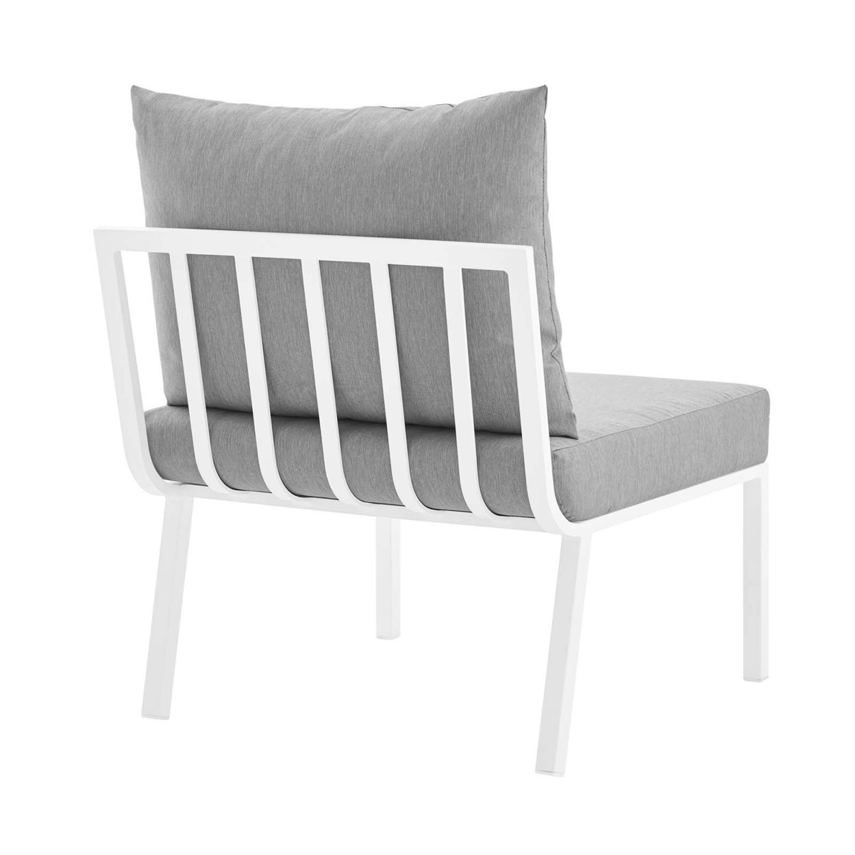 Riverside Outdoor Patio Aluminum Armless Chair,White Gray