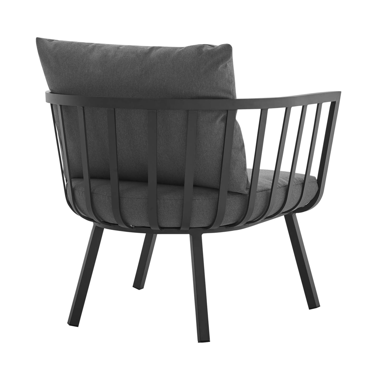 Riverside Outdoor Patio Aluminum Armchair,Gray Charcoal