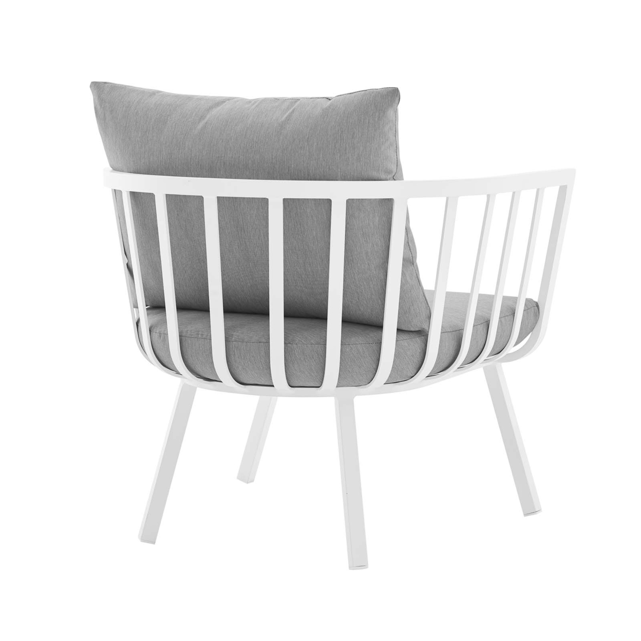 Riverside Outdoor Patio Aluminum Armchair,White Gray