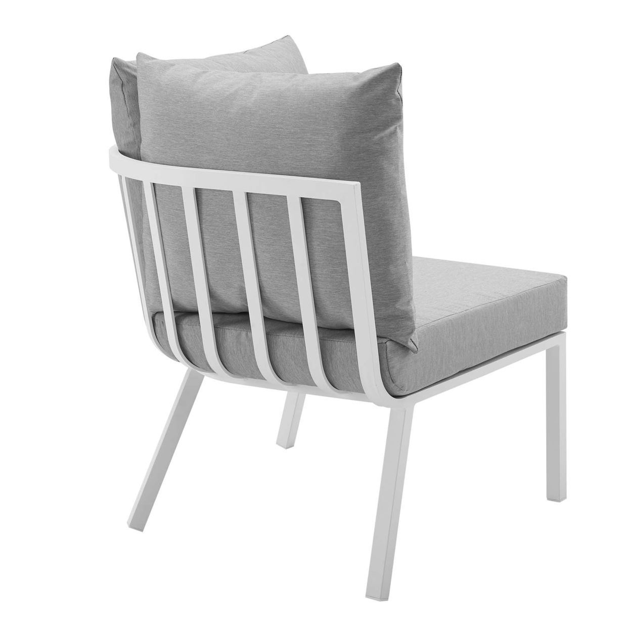 Riverside Outdoor Patio Aluminum Corner Chair,White Gray