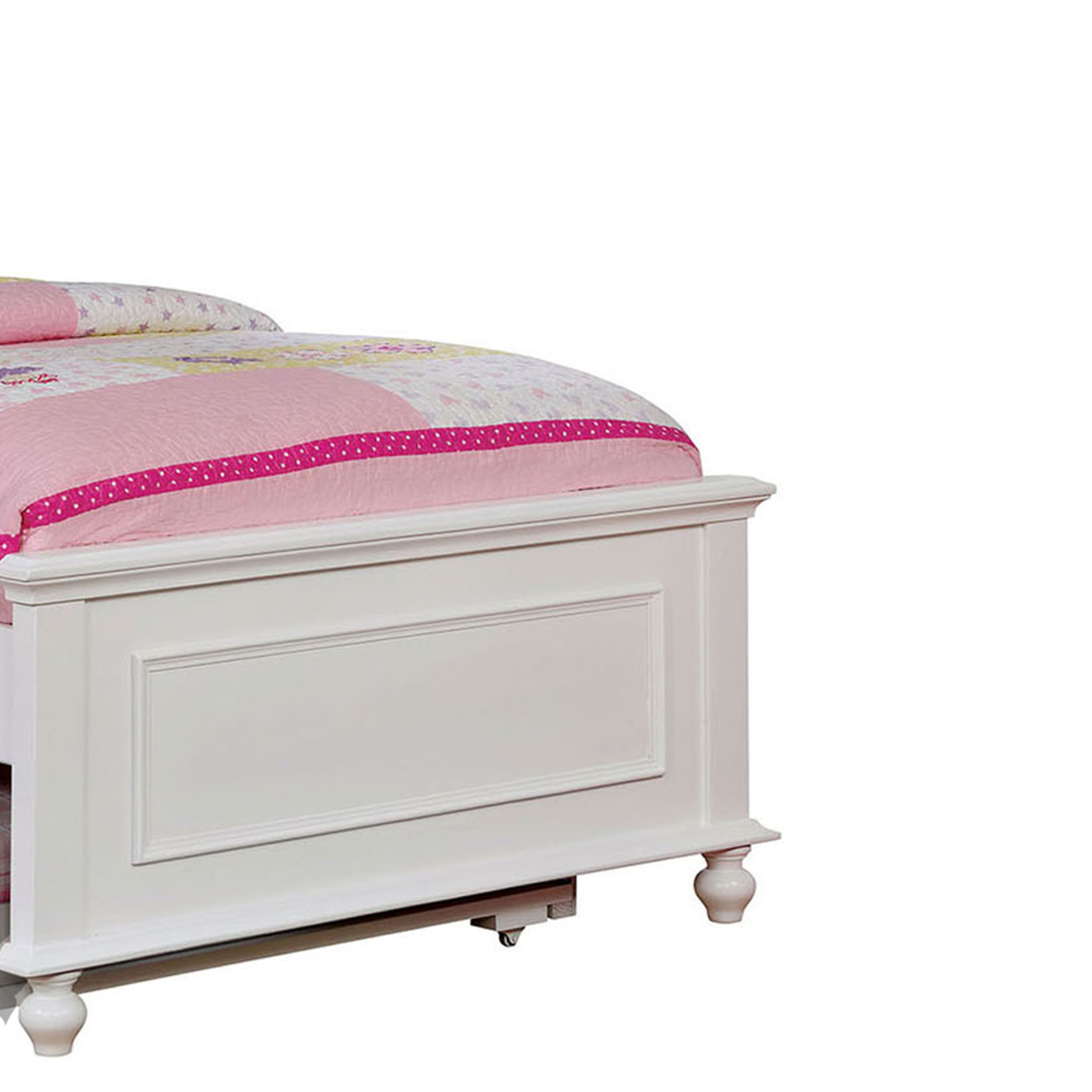 Wooden Twin Size Bed With Camelback Design Headboard And Turned Legs, White- Saltoro Sherpi