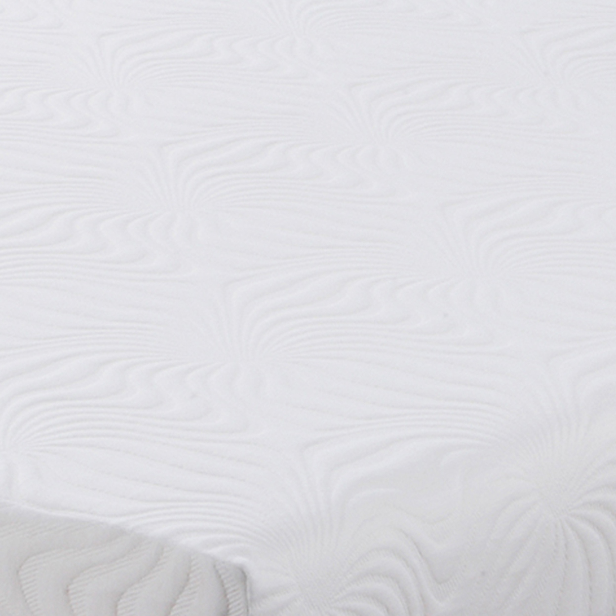 Twin XL Size Mattress With Patterned Fabric Upholstery, White- Saltoro Sherpi