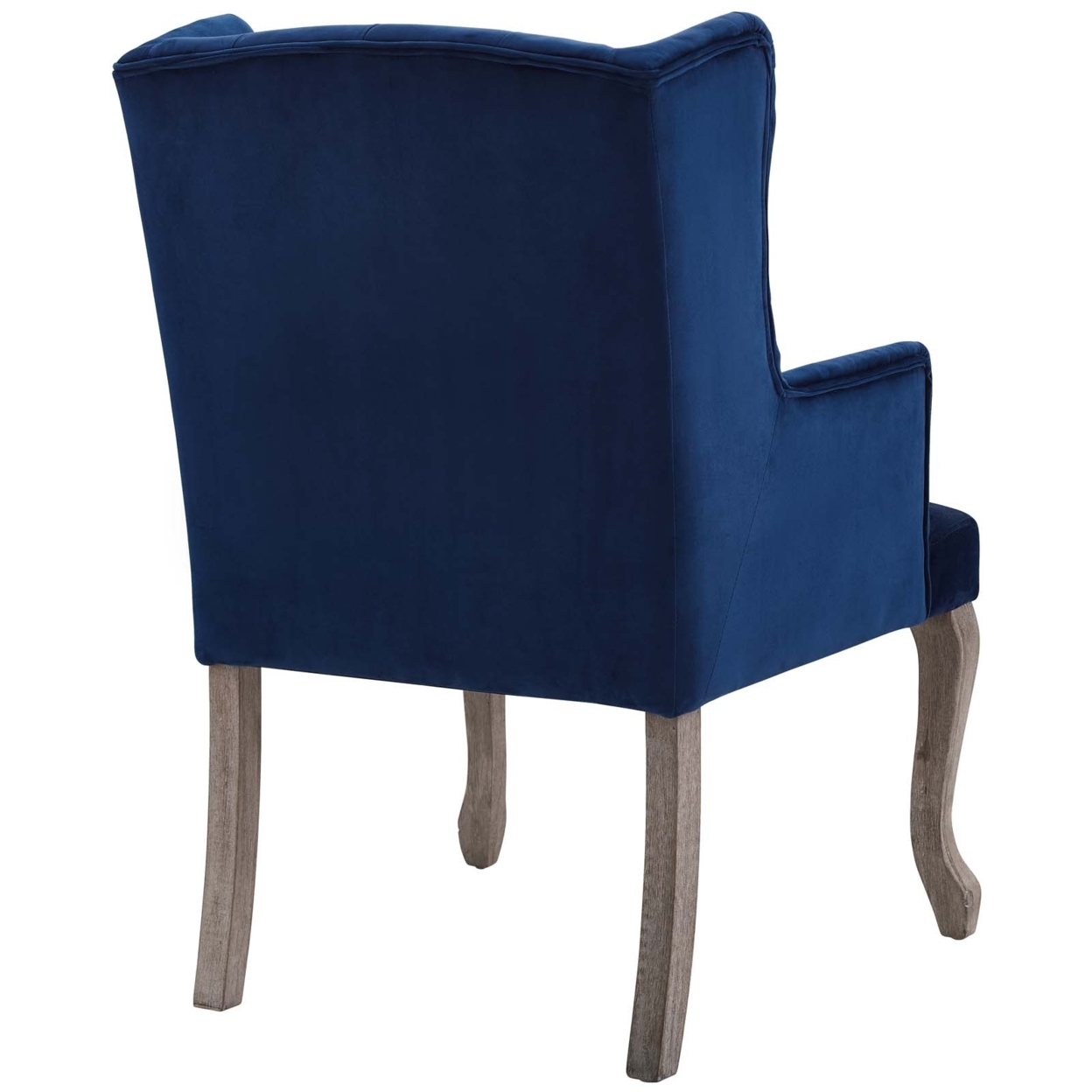 Realm French Vintage Dining Performance Velvet Armchair,Navy