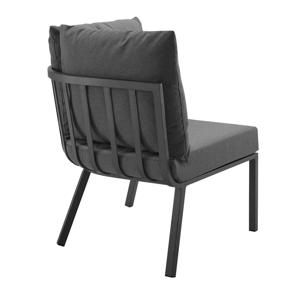 Riverside Outdoor Patio Aluminum Corner Chair,Gray Charcoal