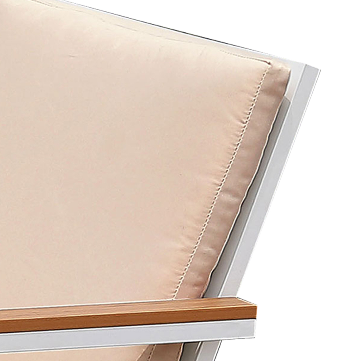 27 Inch Aluminum Frame Arm Chair, Outdoor, Cushions, Set Of 2, White, Pink- Saltoro Sherpi