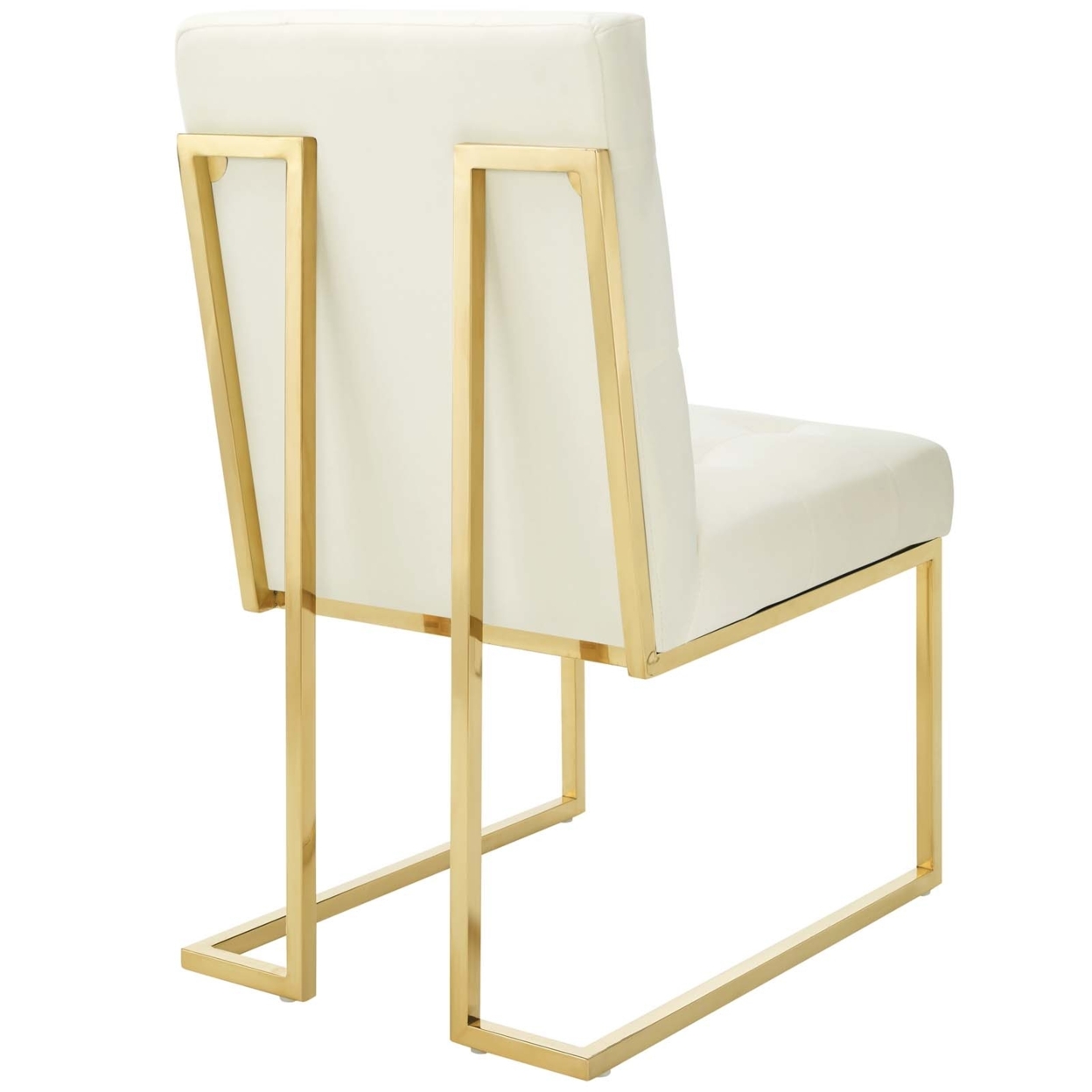 Privy Gold Stainless Steel Performance Velvet Dining Chair Set Of 2,Gold Ivory