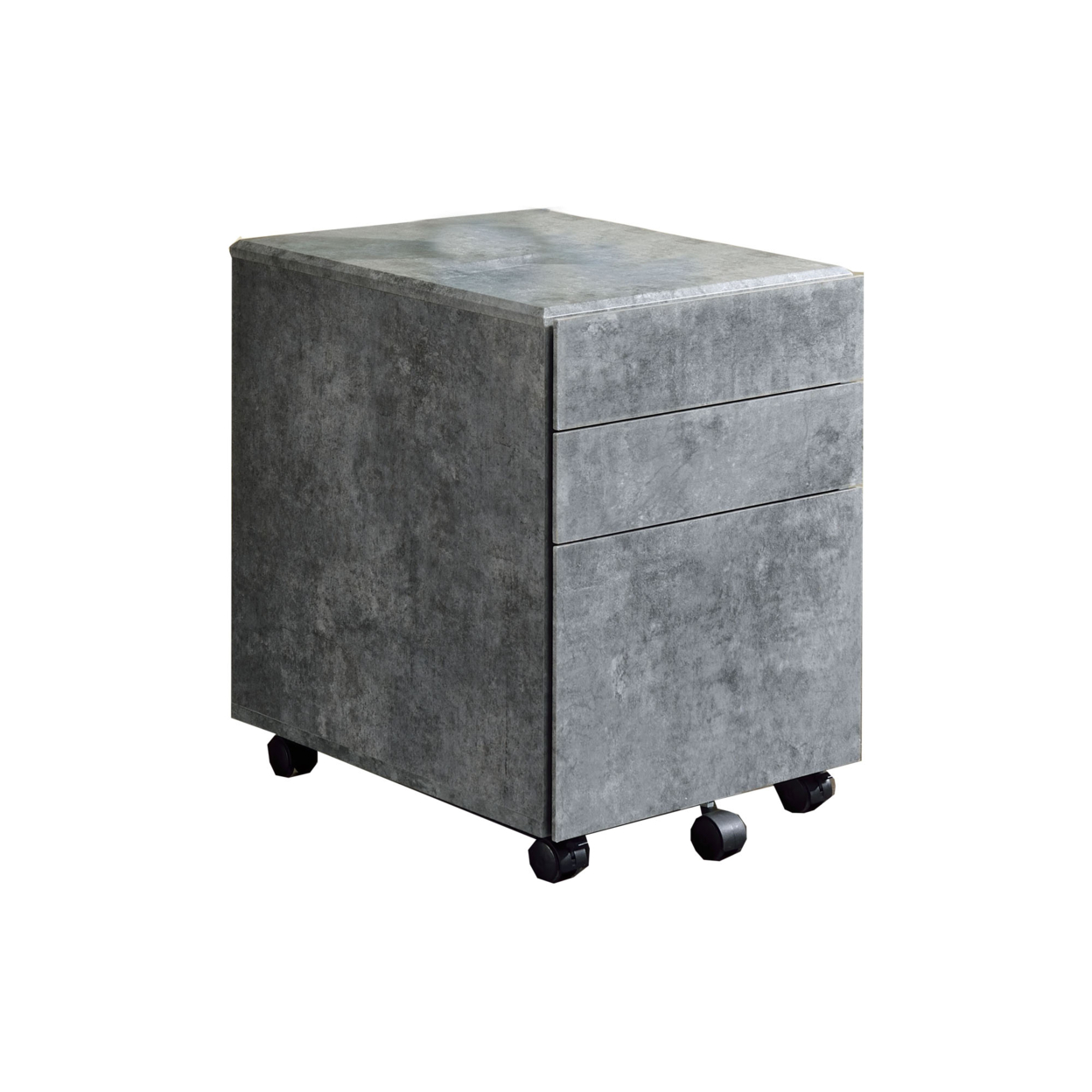 Contemporary Style File Cabinet With 3 Storage Drawers And Casters, Gray- Saltoro Sherpi