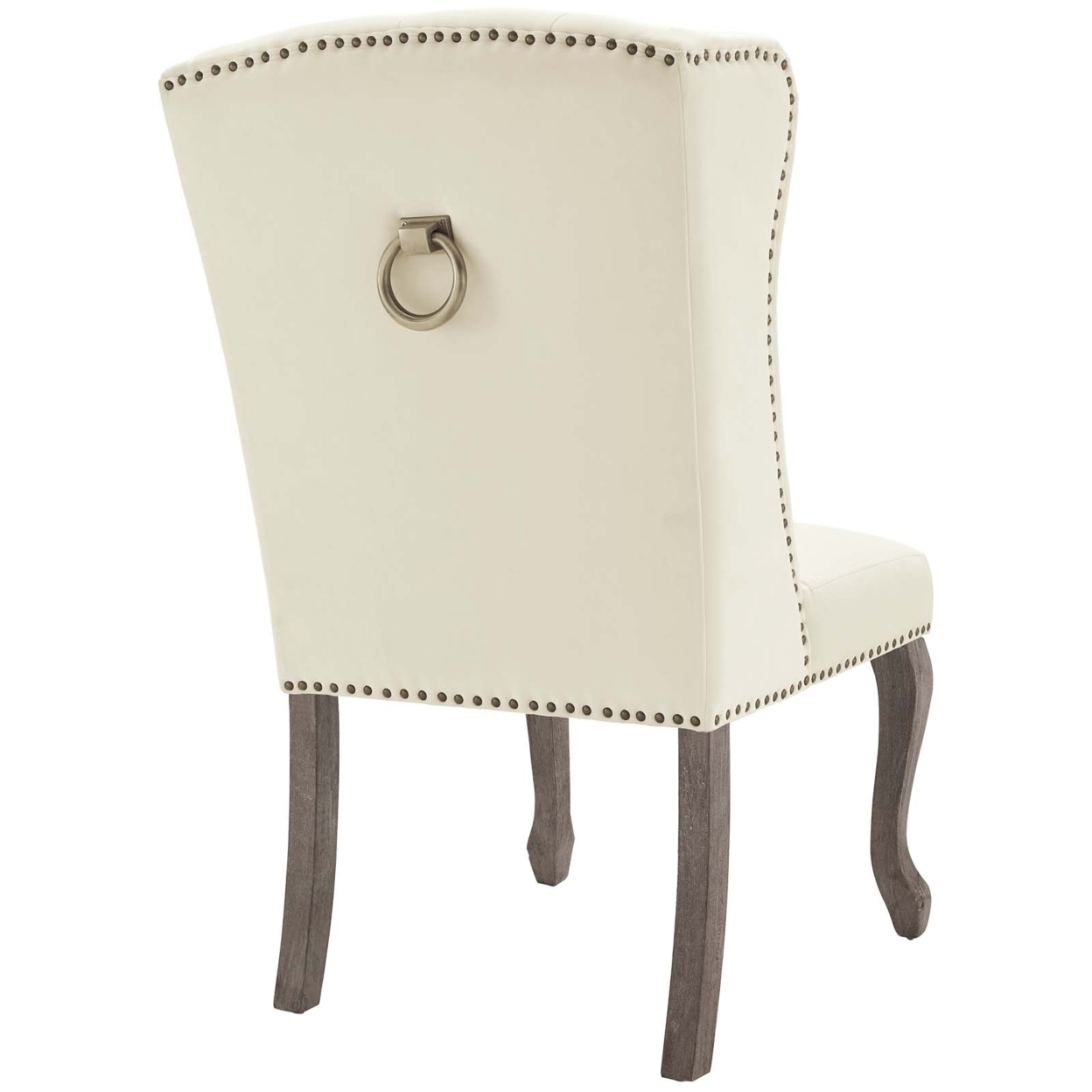 Apprise French Vintage Dining Performance Velvet Side Chair,Ivory