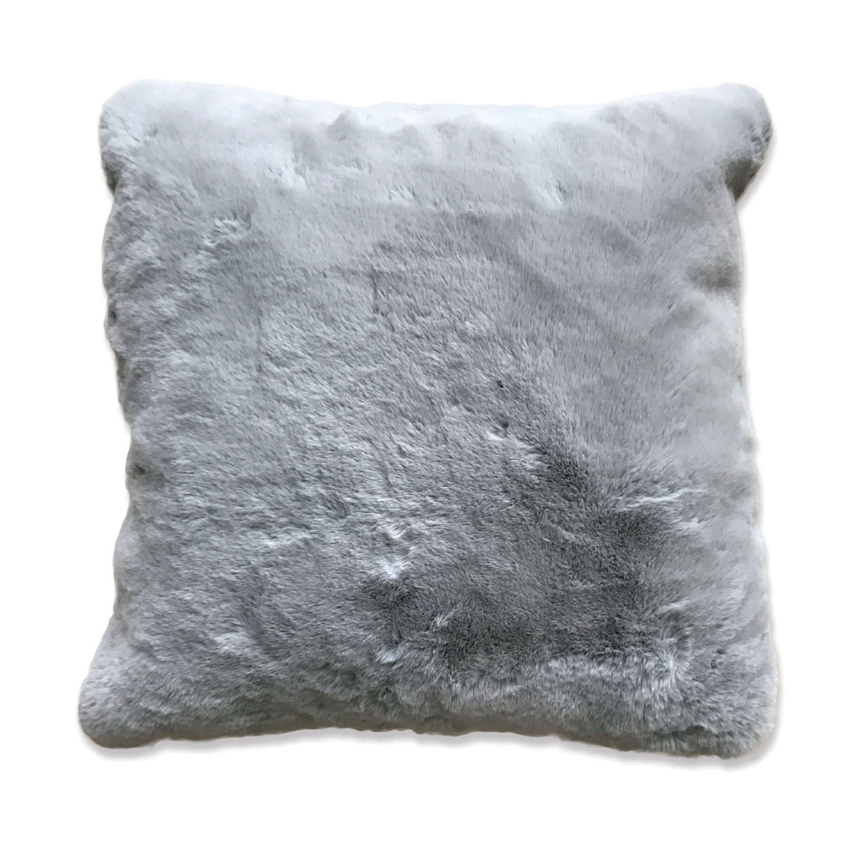 20 X 20 Inch Fabric Accent Pillow With Fur Like Texture, Light Gray- Saltoro Sherpi