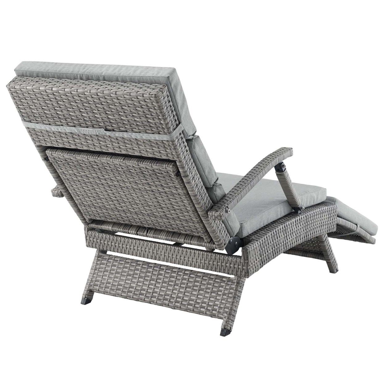 Envisage Chaise Outdoor Patio Wicker Rattan Lounge Chair,Light Gray Gray