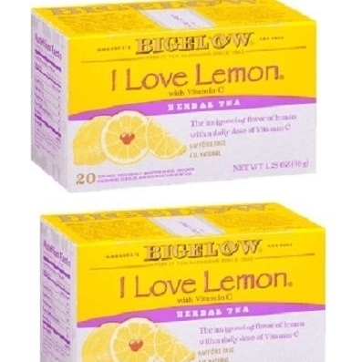 Bigelow I Love Lemon Herbal Tea Bags 2 Box Pack