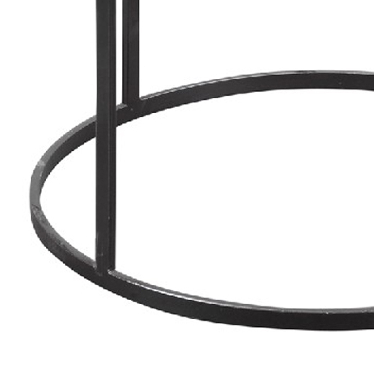 Round Metal Frame Side Table With Tubular Legs, Black- Saltoro Sherpi