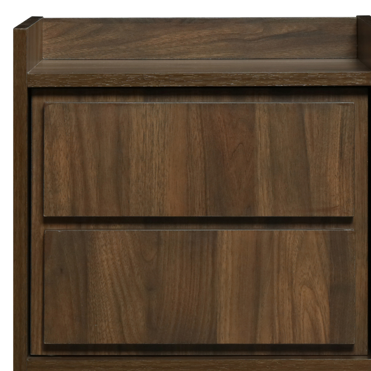 Transitional Nightstand With False Drawer Front And Woodgrain Details,Brown- Saltoro Sherpi