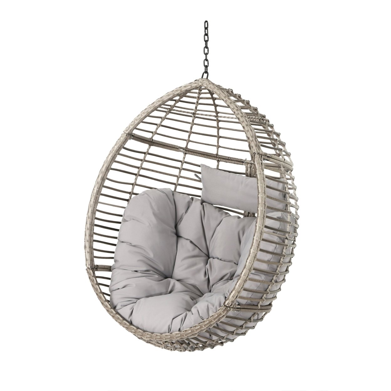 Leasa Outdoor Hanging Basket Chair (Stand Not Included) - Gray