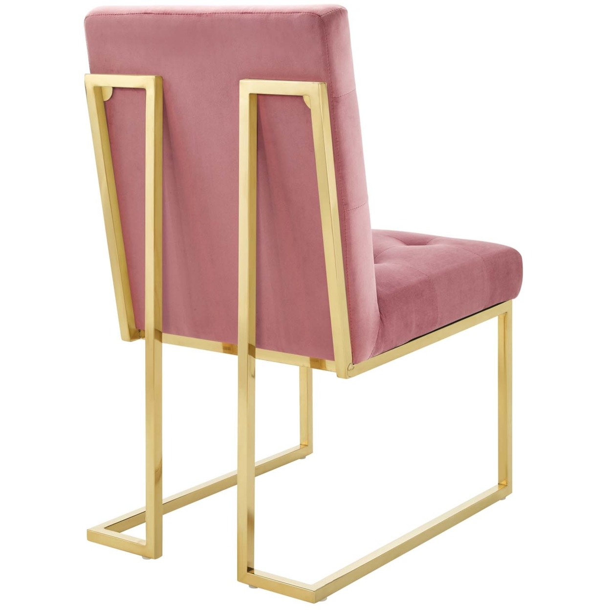 Privy Gold Stainless Steel Performance Velvet Dining Chair Set Of 2,Gold Dusty Rose