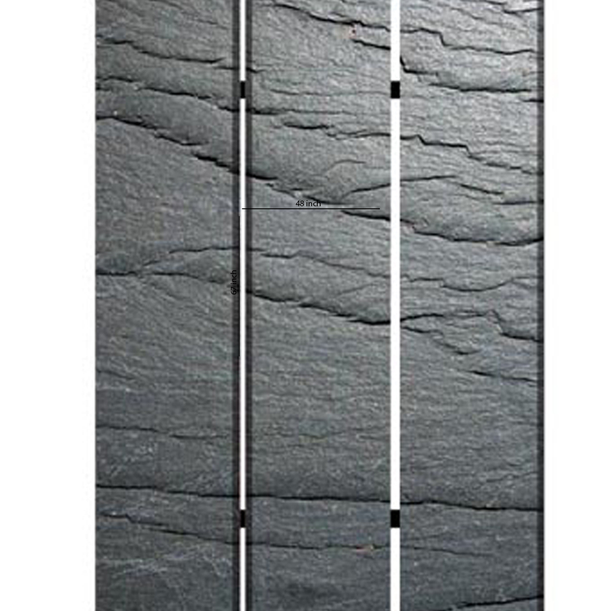 3 Panel Canvas And Metal Frame Room Divider, Slate Gray- Saltoro Sherpi