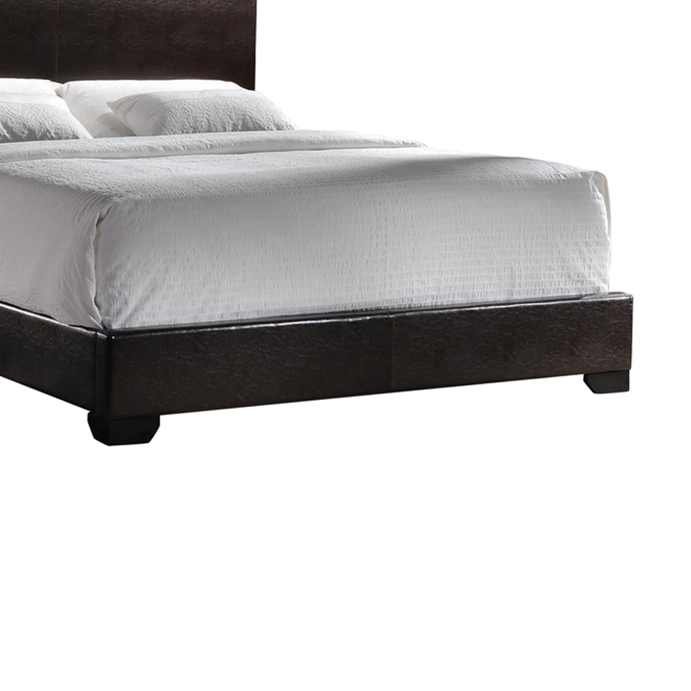 Contemporary Style Leatherette Twin Size Panel Bed, Black- Saltoro Sherpi