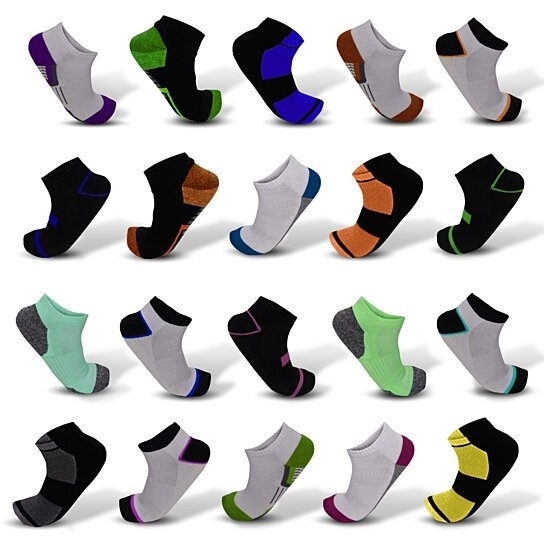 30-Pair Mystery Deal: Men's Moisture Wicking Low-Cut Socks, Set Of 30 Assorted