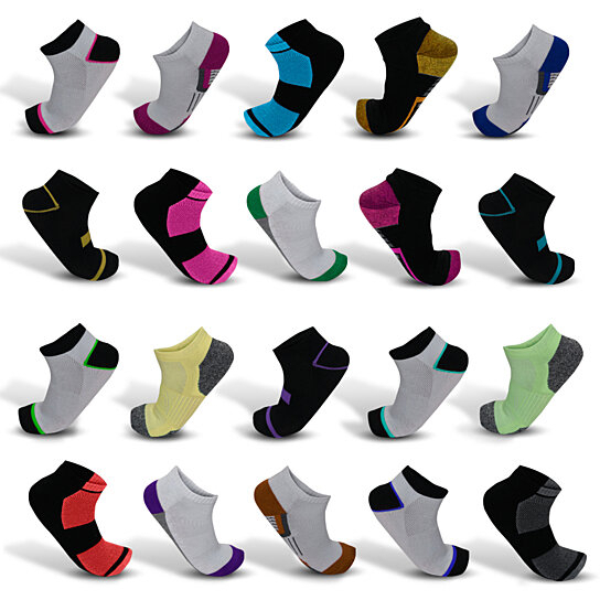 10-Pair Mystery Deal: Men's Moisture Wicking Low-Cut Socks, Set Of 10 Assorted