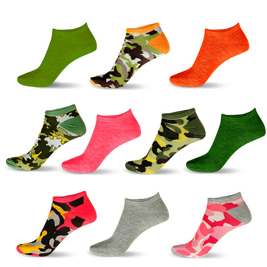 10-Pair Mystery Deal: Women’s Printed Ankle Socks, Set Of 10 Assorted Pairs