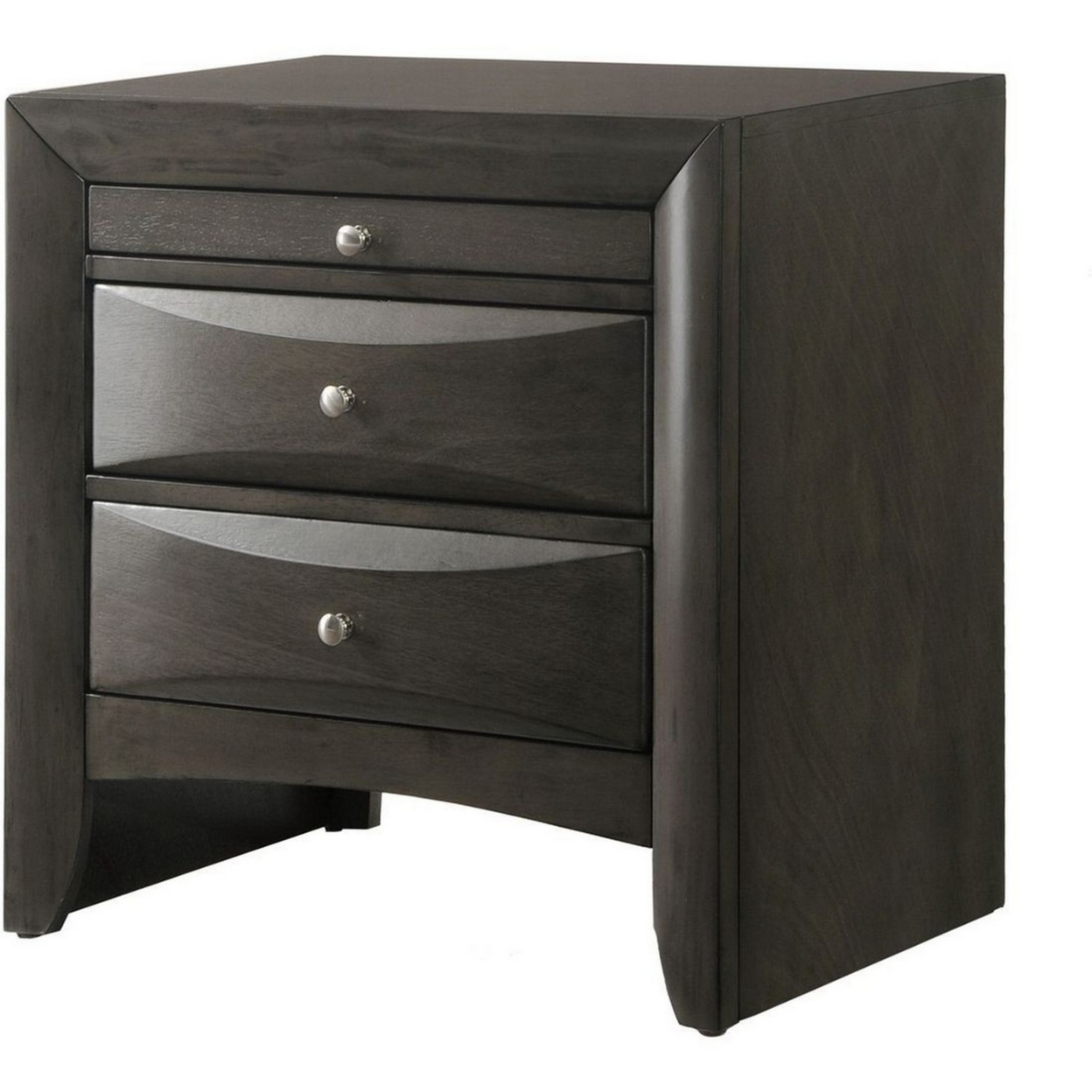 Wooden Nightstand With Two Drawers And Pull Out Tray, Brown- Saltoro Sherpi