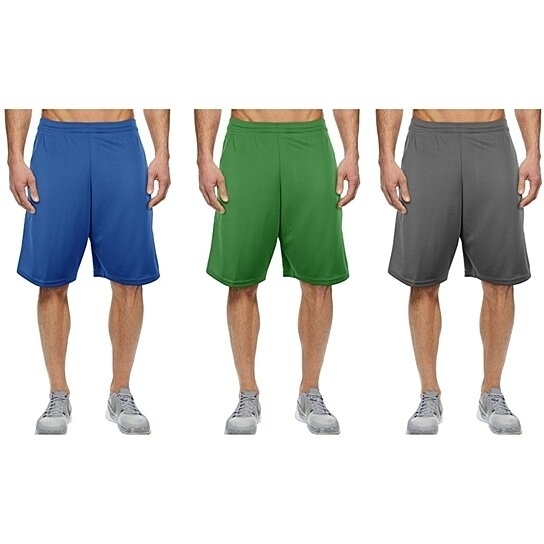 5-Pack Mystery Deal: Men's Moisture-Wicking Plain/Solid Mesh Shorts - XX-Large