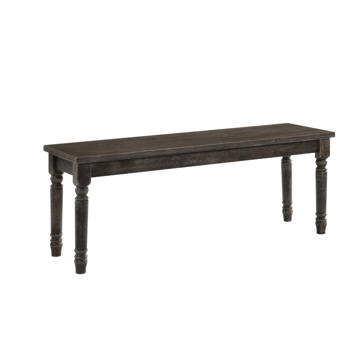 Transitional Style Rectangular Wooden Bench With Turned Legs, Bench- Saltoro Sherpi