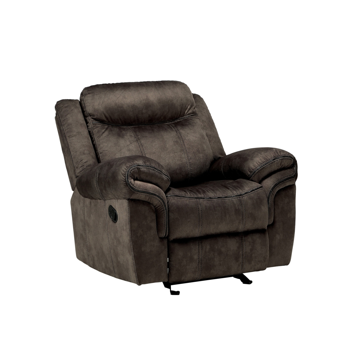 42 Inch Recliner Club Chair, Split Back, Pillow Top, Charcoal Gray Fabric