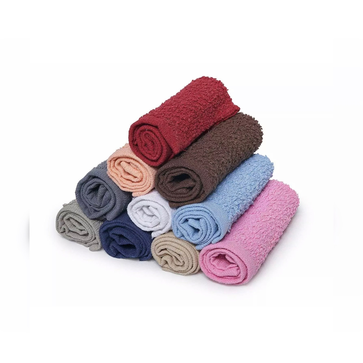 12-Pack: 100% Cotton Absorbent Kitchen Washcloth Towel Set 11x11 Face Cloths