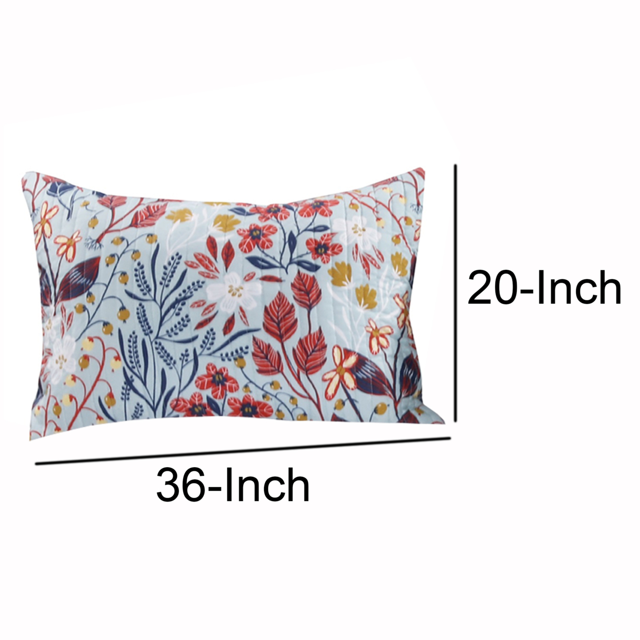 20 X 36 Ultra Soft King Pillow Sham, Floral Print, Microfiber, Set Of 2, Multicolor- Saltoro Sherpi