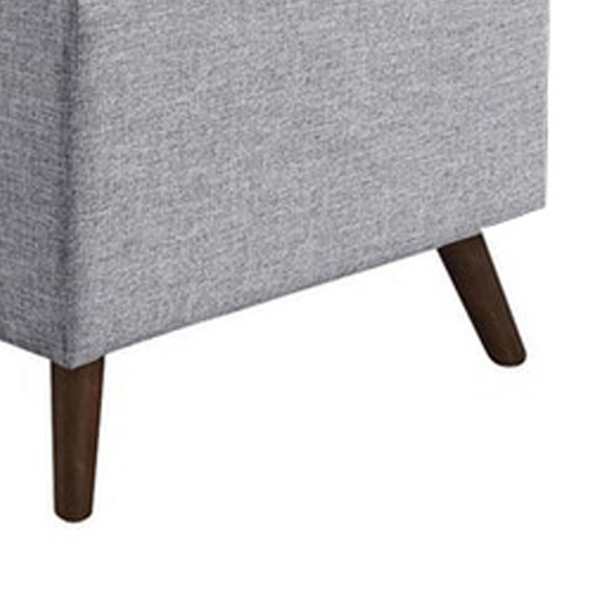 Fabric Upholstered Corner Chair With Tufted Back And Splayed Legs, Gray- Saltoro Sherpi