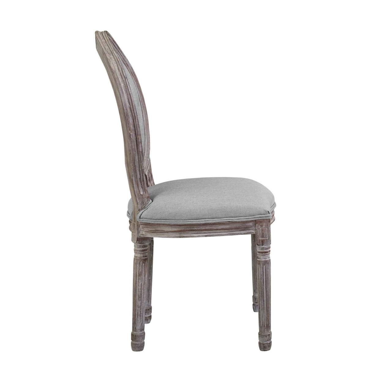 Arise Vintage French Upholstered Fabric Dining Side Chair Set Of 2,Light Gray