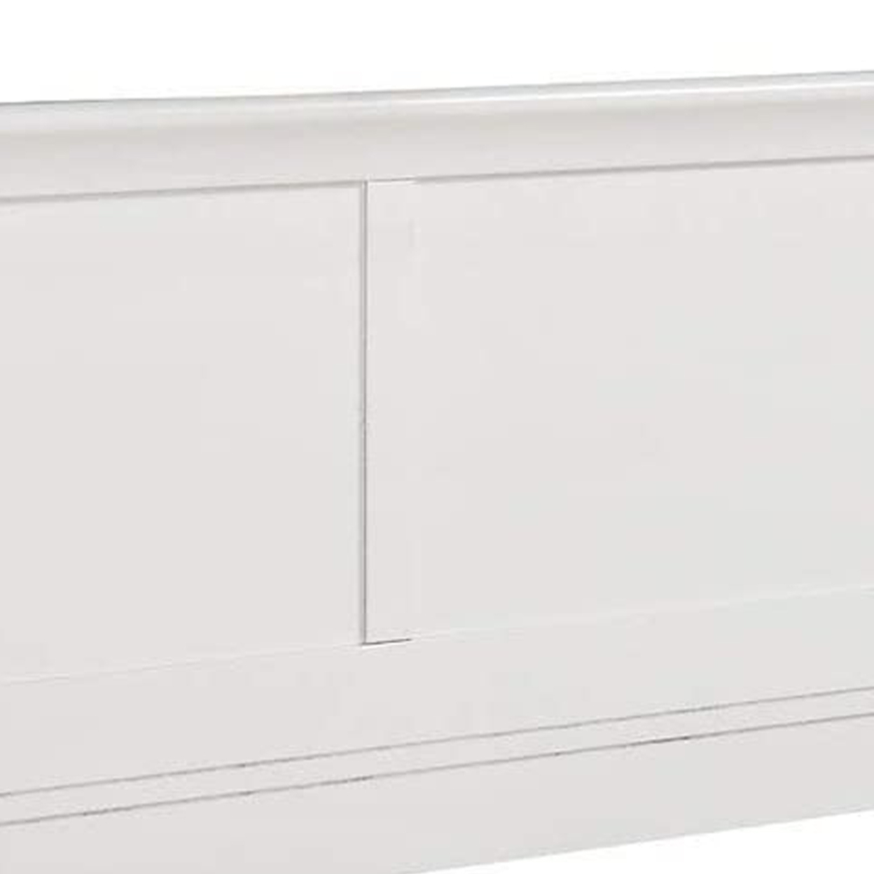 Transitional Panel Design Sleigh Eastern King Size Bed, White- Saltoro Sherpi