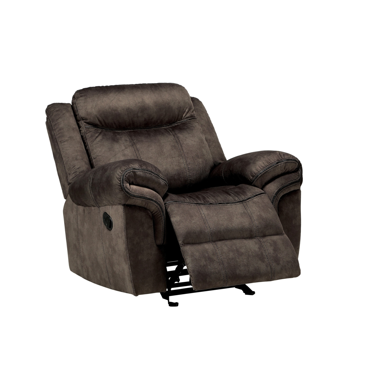 42 Inch Recliner Club Chair, Split Back, Pillow Top, Charcoal Gray Fabric