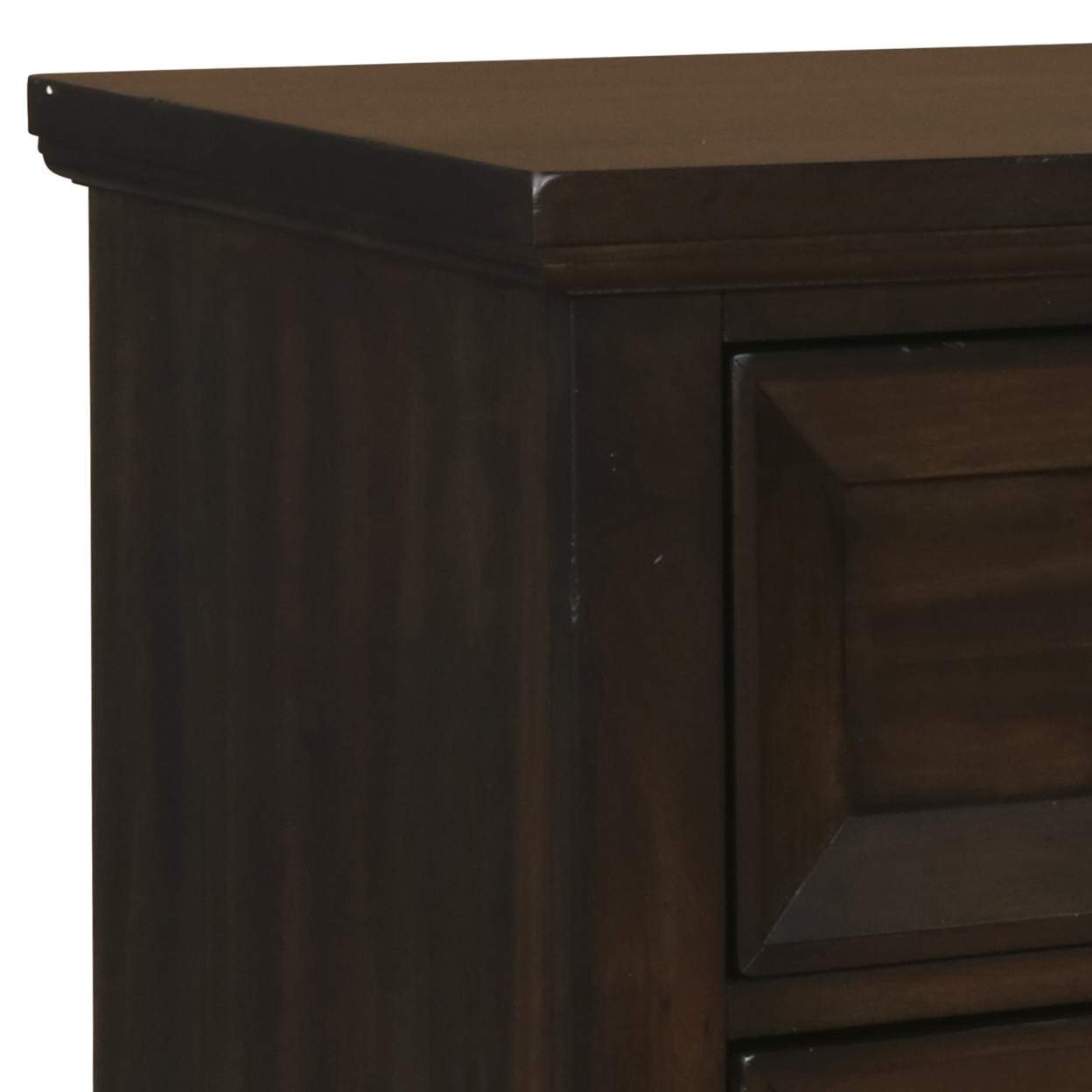 Wooden Nightstand With Tapered Block Legs And Natural Grain Texture, Brown- Saltoro Sherpi