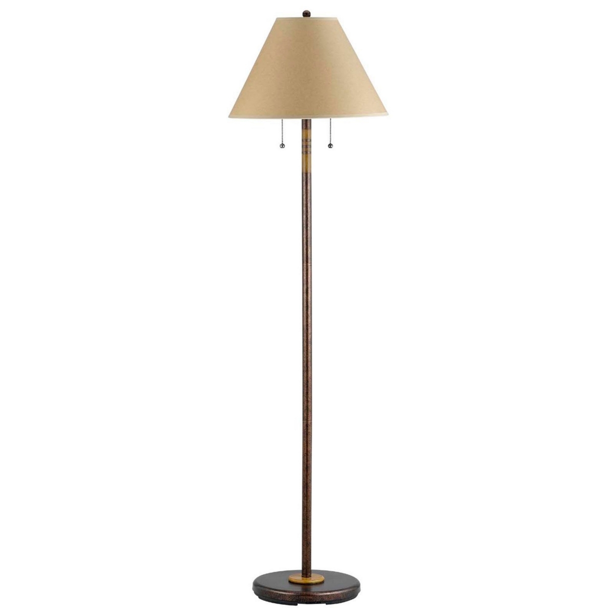 120 Watt Metal Floor Lamp With 2 Lights And Pull Chain Switch, Bronze- Saltoro Sherpi