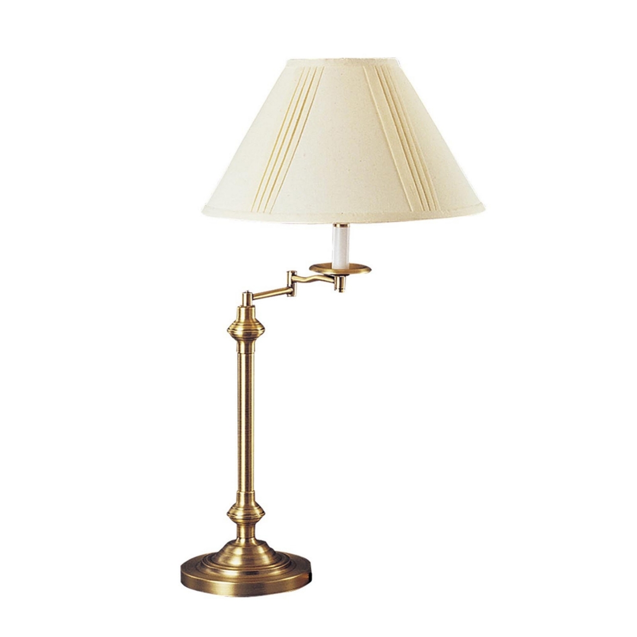 150W Metal Table Lamp With Swing Arm And Fabric Conical Shade,Set Of 4,Gold- Saltoro Sherpi