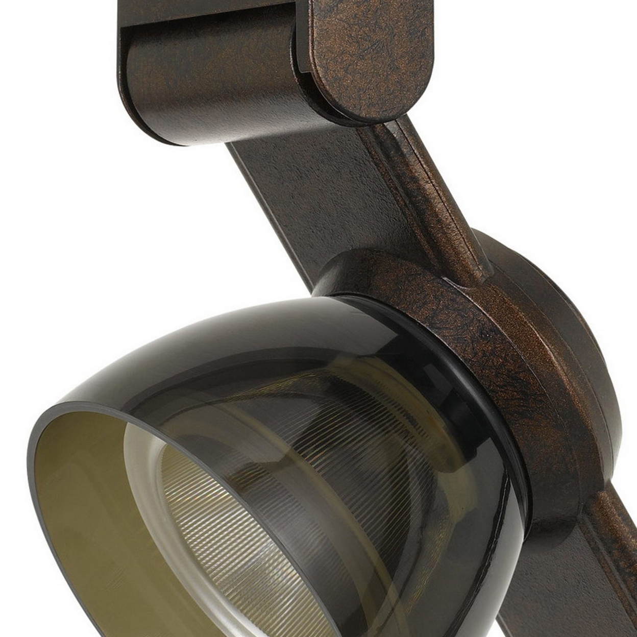 12W Integrated LED Track Fixture With Polycarbonate Head, Bronze And Black- Saltoro Sherpi
