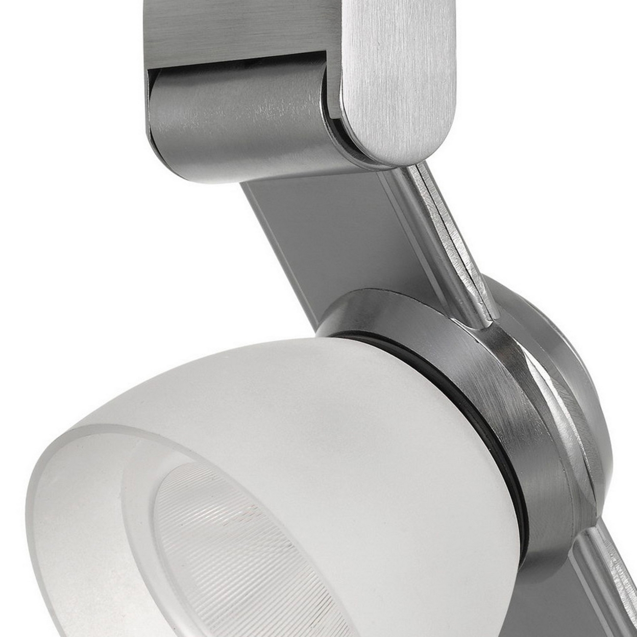 12W Integrated LED Track Fixture With Polycarbonate Head, Silver And White- Saltoro Sherpi