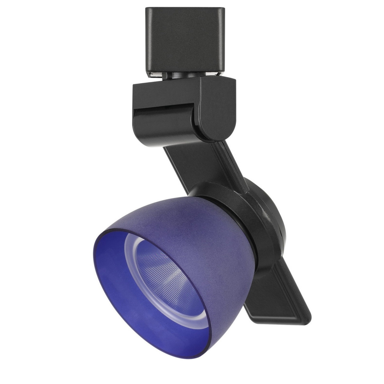 12W Integrated Metal And Polycarbonate LED Track Fixture, Black, Blue Shade