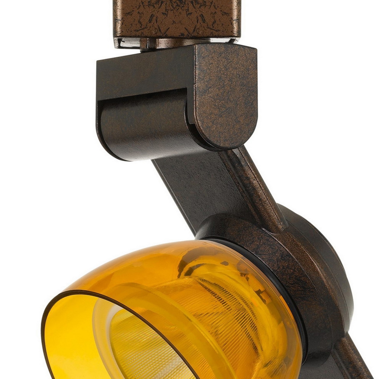 12W Integrated LED Track Fixture With Polycarbonate Head, Bronze And Yellow- Saltoro Sherpi