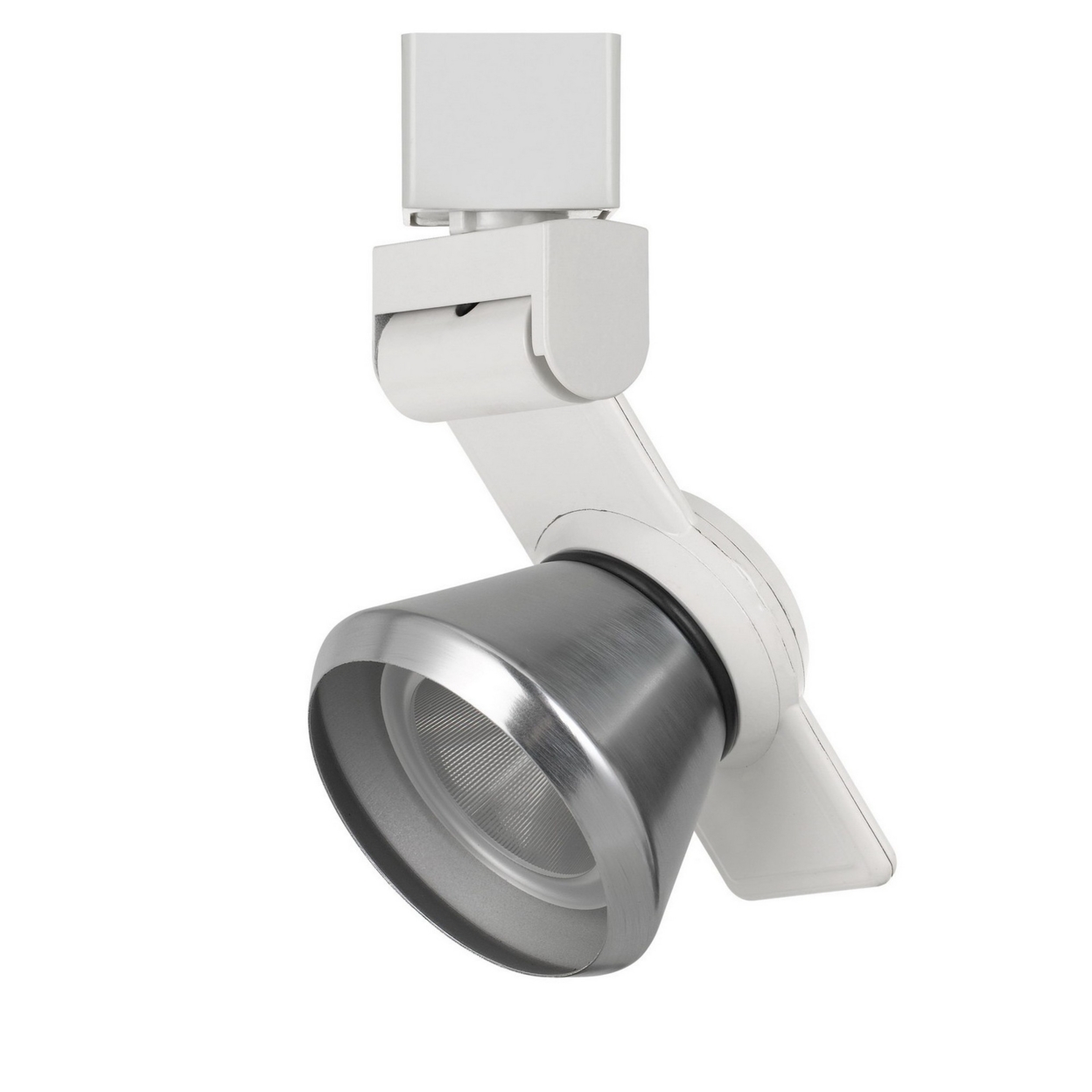 12W Integrated LED Metal Track Fixture With Cone Head, White And Silver- Saltoro Sherpi