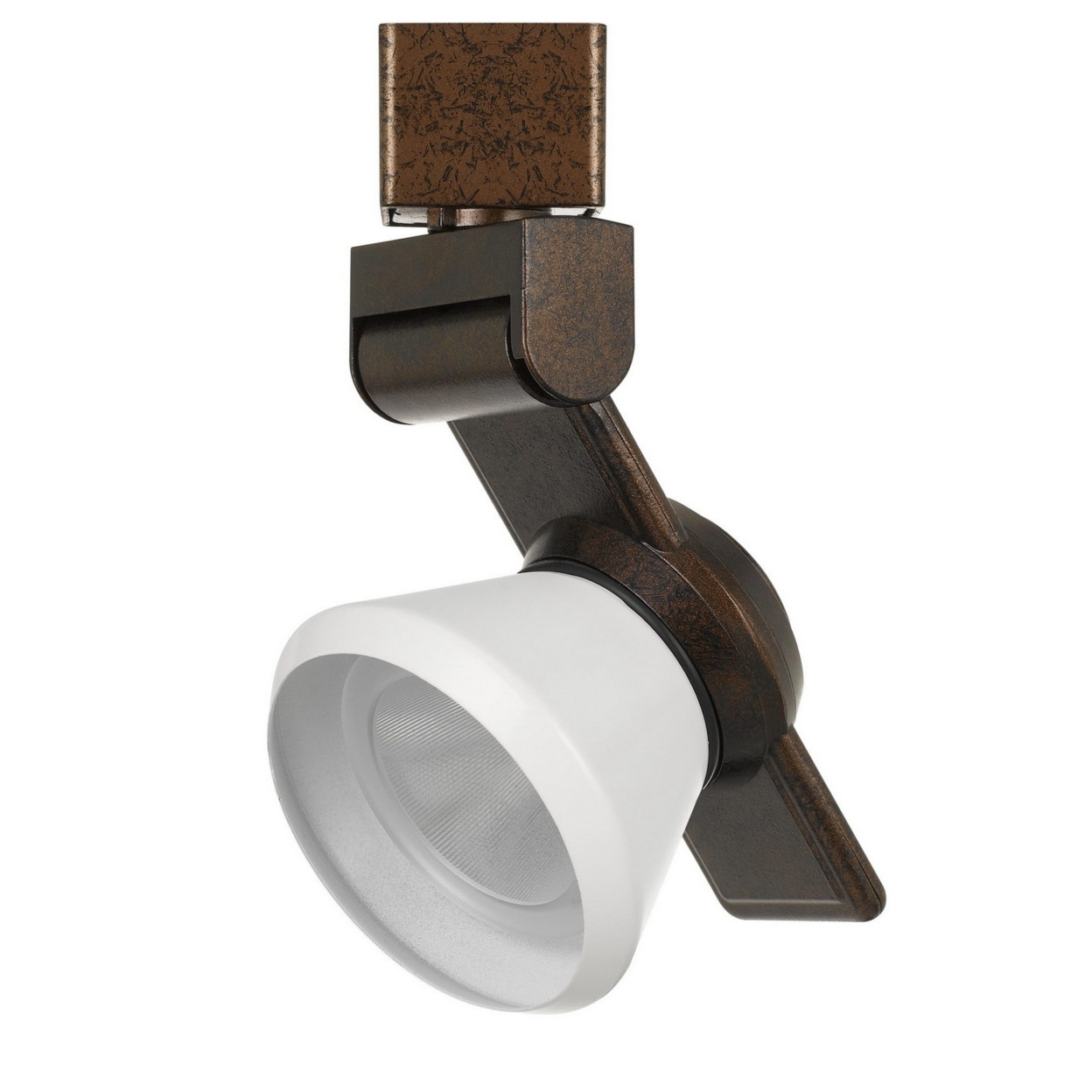 12W Integrated LED Metal Track Fixture With Cone Head, Bronze And White- Saltoro Sherpi