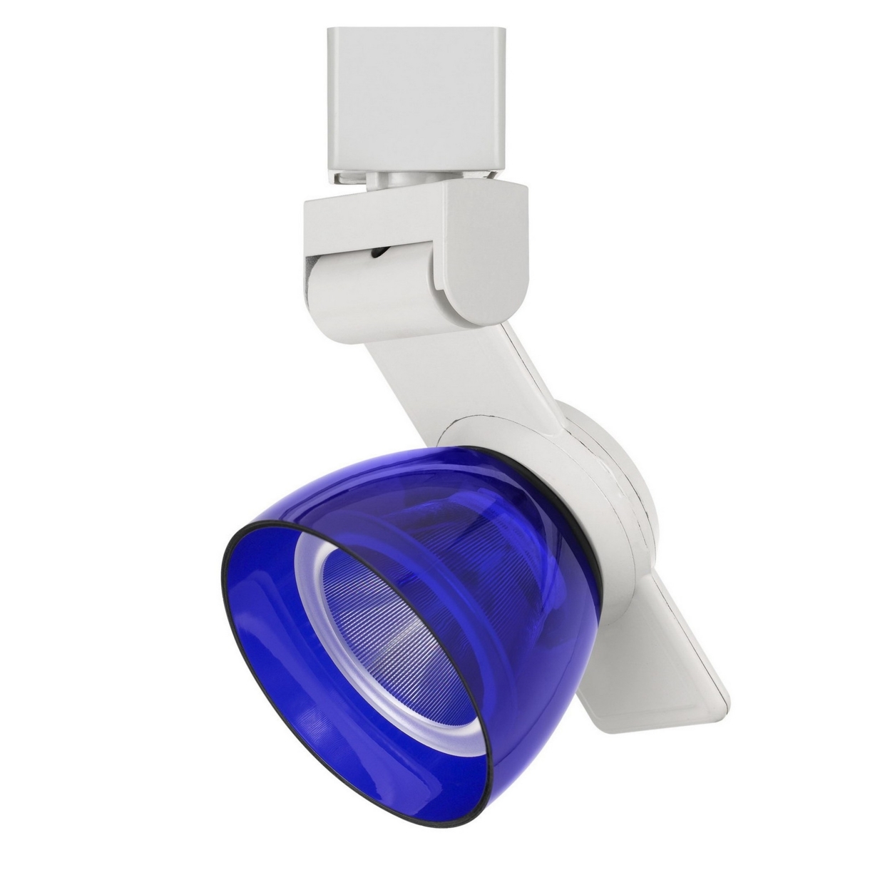 12W Integrated LED Track Fixture With Polycarbonate Head, White And Blue- Saltoro Sherpi