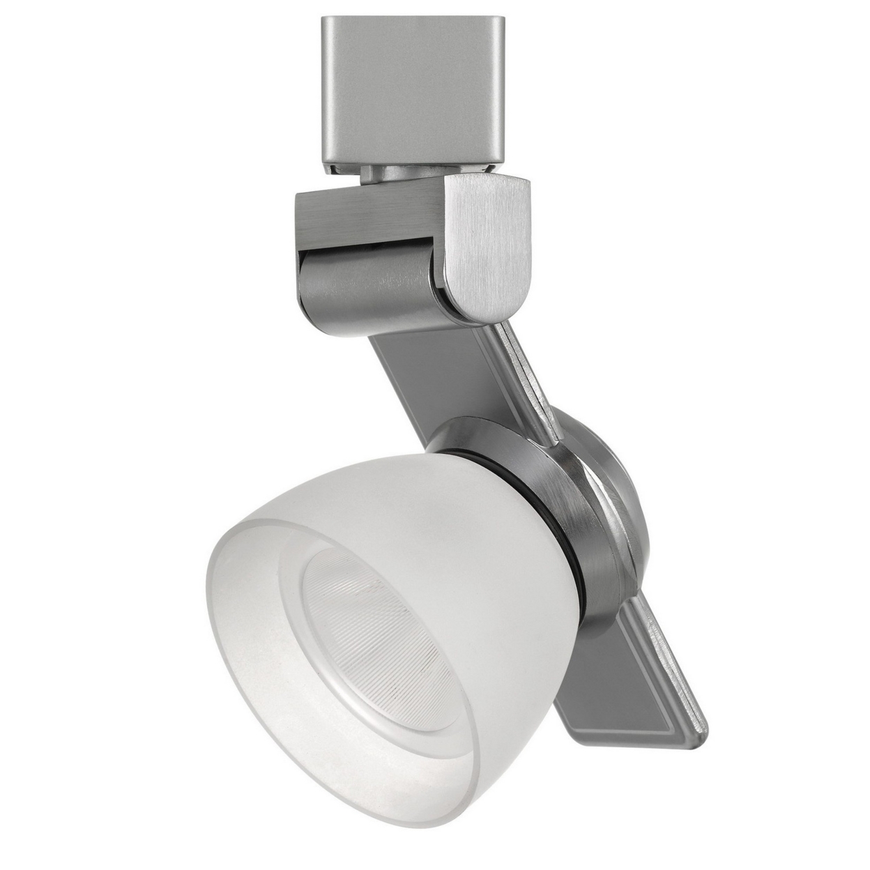 12W Integrated LED Track Fixture With Polycarbonate Head, Silver And White- Saltoro Sherpi